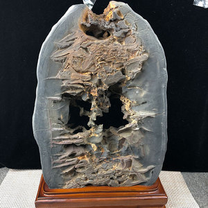 精品结构石原石摆件天然广西构造石卷纹石纹理石玲珑石奇石山石头