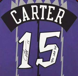 卡特签名球衣au球员版篮球服 文斯卡特签名球衣卡特亲笔签名球衣