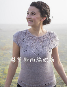 梨花带雨翻译《虞美人》女士棒针毛衣图解短袖编织翻译图解非成品