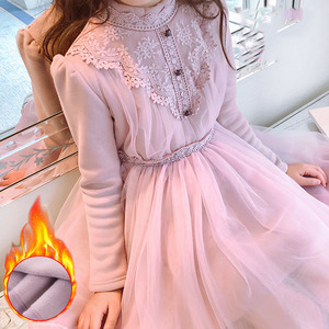 女童冬裙连衣裙加绒加厚儿童裙子秋冬2021年新款时尚洋气女孩冬季