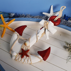 地中海风格33cm锚小鱼款装饰挂件海洋风儿童房照片墙幼儿园装扮