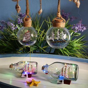 地中海许愿瓶生日礼物创意装饰品摆件瓶中船漂流瓶毕业礼物纪念品