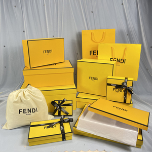 专柜芬迪fendi包装衣服短袖t恤包包手提纸袋皮带盒防尘袋礼品袋子