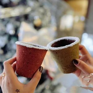燕麦曲奇杯巧克力牛奶杯网红创意零食饼干圣诞节咖啡可以吃的杯子