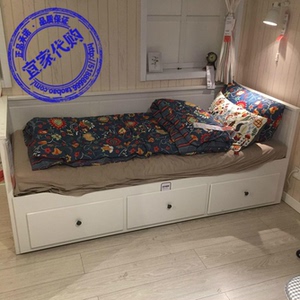 宜家ikea汉尼斯坐卧两用床框架带屉可折叠推拉多功能伸缩床沙发床