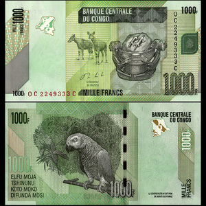 全新unc非洲民主刚果1000法郎纸币2013年版p101b精美钱币保真收藏