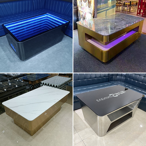 ktv茶几专用定制发光大理石歌厅清吧散台桌子玻璃不锈钢酒吧茶几