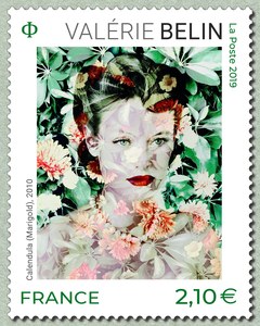 现货法国邮票2019年绘画艺术瓦莱丽贝林金盏花（万寿菊）  新全