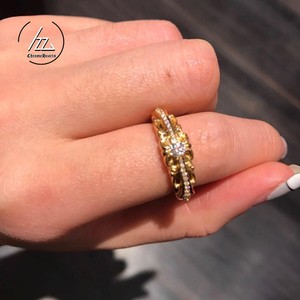 【日本代购】克罗心chrome hearts 22k金窄版 十字钻戒 戒指 指环