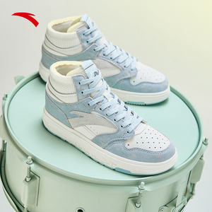 安踏高帮板鞋女2022年春季新款122218052品牌正品学生街顽女鞋潮