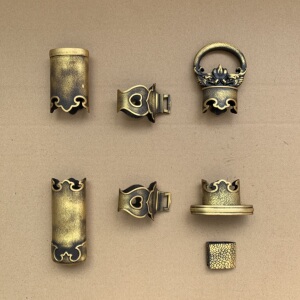 环首唐刀黄铜铸造做旧雕刻刀剑配件宝剑装具刀镡护手 刀簇俎 套装