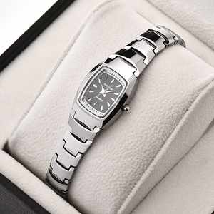 正品名盾手表 女士防水长方形钨钢石英表 超薄时尚潮流休闲女表