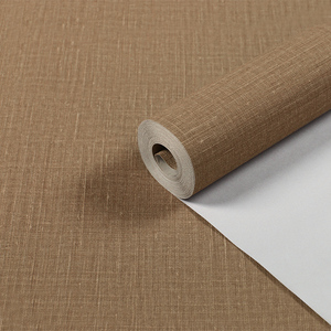 浅咖色墙纸棕黄咖黄咖啡深压纹新中式仿亚麻布纹纯色素色简约壁纸