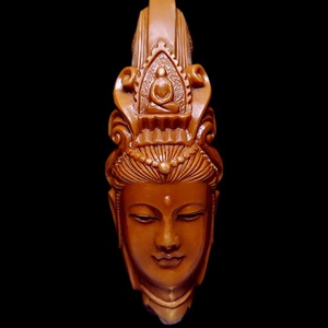 博大精工橄榄核雕刻观音头纯手工老油核画凡老师本工男女款单籽