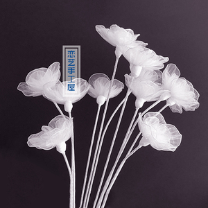 橱窗装饰道具白纱花商场花艺摆件 婚庆路引手工高端欧根纱丝网花