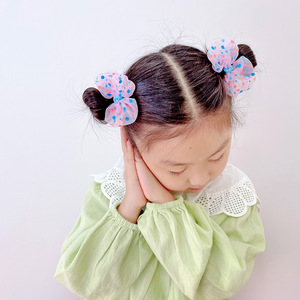 韩版儿童波点蝴蝶结发绳可爱公主发圈小女孩扎辫子头绳发饰女饰品