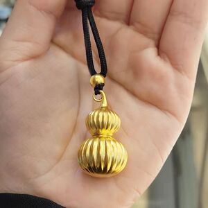 古法金葫芦黄金吊坠女999足金转运珠葫芦项链男士纯金挂坠子