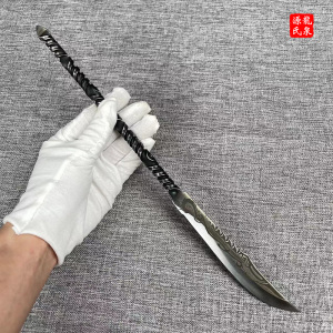 龙牙刀龙泉手工一体锻打茶针茶刀中式微兵器刀剑茶道配件普洱茶饼