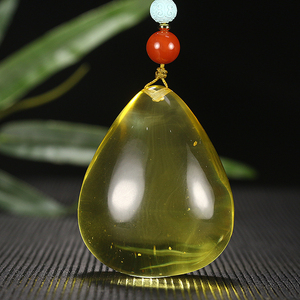 透亮纯净水滴吊坠润玉缘天然原矿波罗的海蜜蜡琥珀金珀挂件38g
