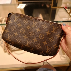 代购lv女包配饰包老花大号麻将包腋下晚宴包单肩包手拿包m40712