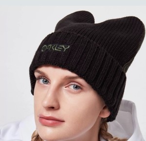 新欧克利oakley线帽子龙王骷髅头帽两面戴黑 军绿拼接色男女同款