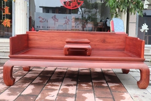 赞比亚血檀明式罗汉床古实木家具中式榫卯客厅沙发床书房二件套