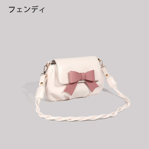 日本フェンディ女士包包2023新款高级感小众设计百搭蝴蝶结斜挎包