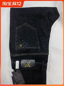 明顿男裤N3185黑色弹力直筒牛仔裤保暖长裤2021秋冬新款专柜正品