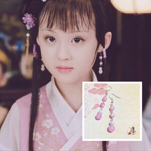 美人兮【花埋】手作汉古风耳饰品红楼梦小戏骨林黛玉耳环汉服耳坠