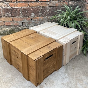 复古带盖木箱实木储物箱书籍字画存放箱做旧木板箱密封杉木定制箱