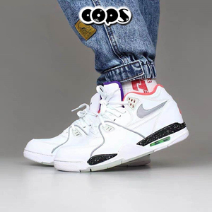 nike air flight 89 aj4兄弟款白镭射夜光男实战篮球鞋cw2616-101