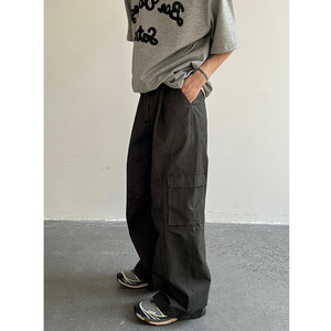 Lucah 棉感版型超赞口袋设计工装裤男韩版休闲宽松直筒阔腿长裤子
