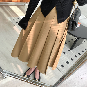 00466人付款淘宝初晴独立法式复古轻熟风高级感开叉半身裙女秋中长款