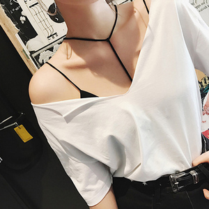 包邮夏细吊带抹胸无钢圈内衣欧美时髦choker式挂脖黑色美背文胸女