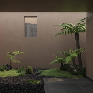 仿真绿植装饰造景搭配仿生植物侘寂风民宿天井微景观软装搭配设计