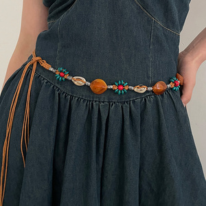 y2k波西米亚复古文化民族风腰绳装饰裙子小众简约编织设计感腰带