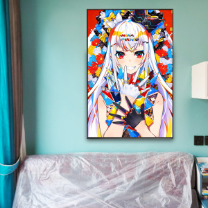 二次元动漫卡通海报潮流挂画电竞卧室装饰画辉夜月p站插画壁画