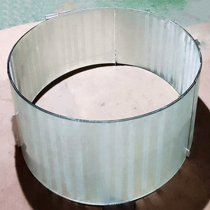 厂家销售12厘钢化玻璃鱼缸用公司圆形定制商用裸缸大型玻璃半圆型