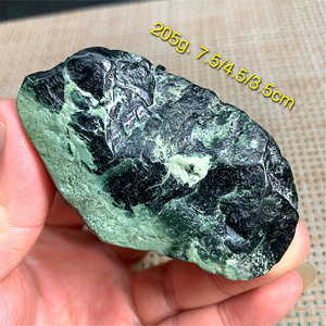 冰糯种南齐墨翠裸石戒面戒指蛋面开窗翡翠原石色料挂件玉吊坠精品