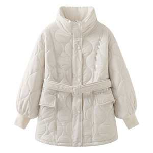 拉夏贝尔/La Chapelle短款菱格棉服女冬季韩版小个子宽松休闲外套