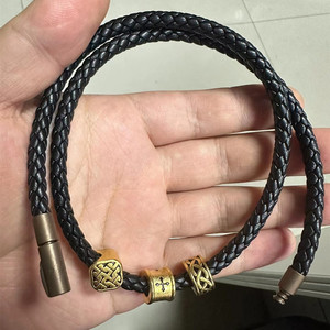 5mm粗真羊皮项链绳 适用于周生生XL刺青转运珠吊坠编织颈绳锁骨链