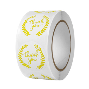 500张/卷橄榄枝烫金谢谢贴纸礼品包装封口贴手工烘焙信封装饰标签