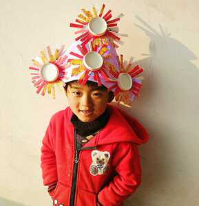 儿童成人 环保时装秀手工创意报纸演出帽子头饰变废为宝废物利用