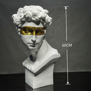 白金小卫树脂石膏头像雕塑模型玄关婚庆样板间装饰北欧风艺术摆件