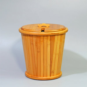 茶水桶竹制大号茶桶废水桶 实木茶具茶盘排水桶 茶叶垃圾桶茶渣桶