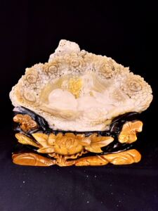 贝壳雕刻工艺品摆件观音佛像山水摆件海底玉石雕刻海南玉石雕刻件