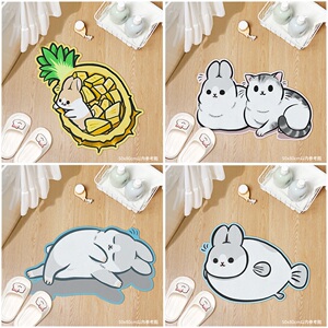 麻吉兔ㄇㄚˊ幾兔可爱兔子 machiko异形地垫卡通软胶防滑垫脚垫