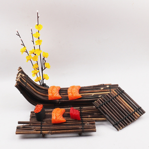 竹排摆盘刺身装饰品篱笆竹丝日本料理摆件点缀竹席小摆件装饰竹编