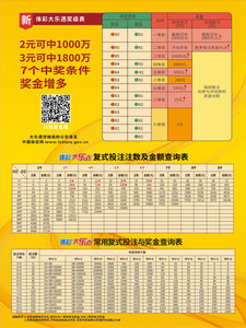 新大乐透奖级表/大乐透复式投注表/pp背胶材质 自带胶 表面加光膜