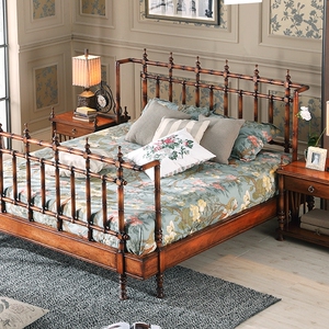 【现货】荣麟家居梧桐哥特欧式家具主卧1.8米双人床婚床核桃楸木